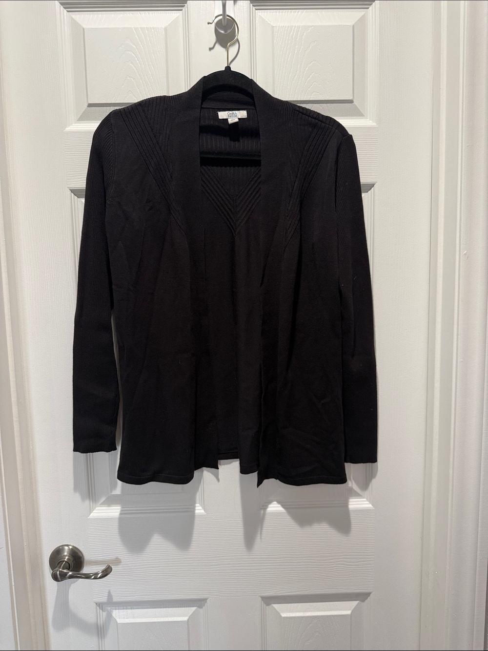 croft & barrow Black Open-Front Lightweight Cardigan